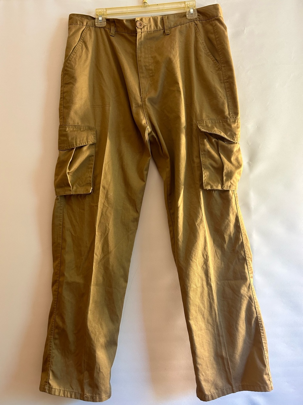 OLD SKOOL COTTON BLEND KHAKI MENS CARGO WORKWEAR DARK TAN BRN MEN’S PANTS 38